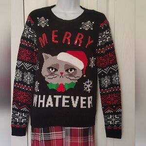 No Boundaries Festive Black Cat Sweater